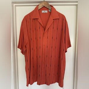 VTG 50s Style Bobby Chan Button Up Silk Bamboo Blend Mens Rockabilly Shirt Sz L